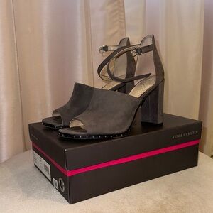 Vince Camuto Women's Dark Brown Block Heel Sandals